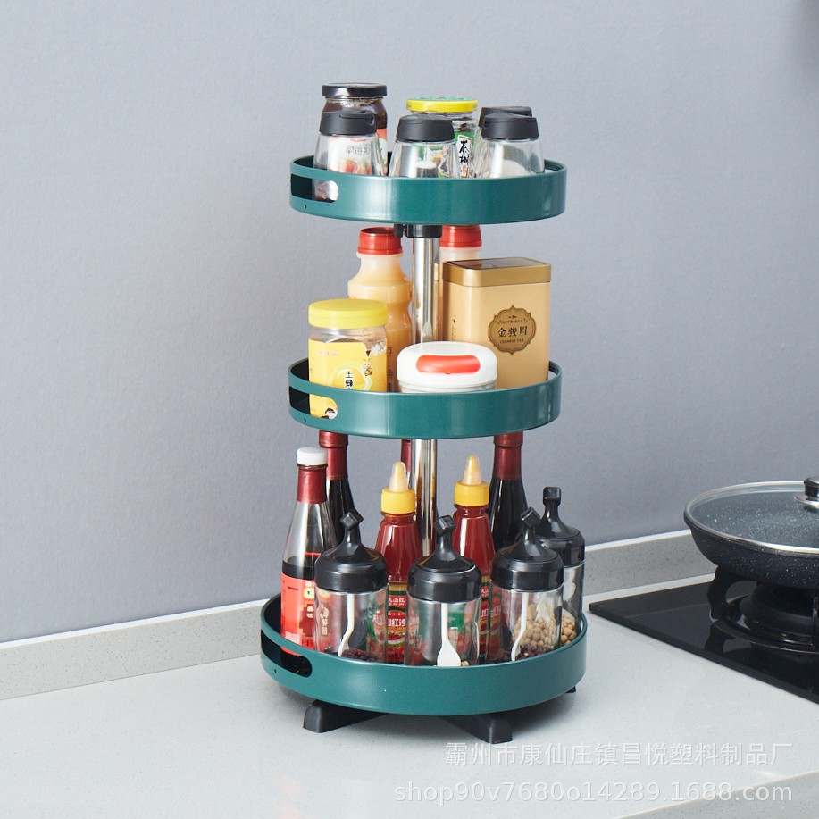 새로운 3 층 녹색 [직경 31CM] 회전 가능