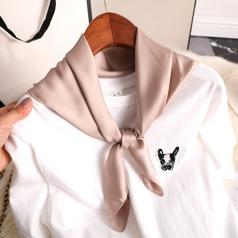 Handkerchief, universal decorations, white thin scarf