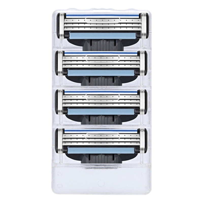 Promoción de la fábrica manual de tres capas hoja de afeitar afilada AliExpress hombres cabeza de afeitar frente tres velocidad del viento 3 cuchillas