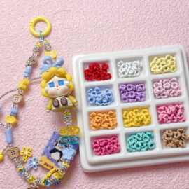合金烤漆彩虹花边波浪叠叠乐diy手作串珠散珠手机链手链配件材料