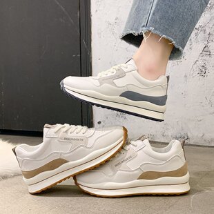 Women's Sports Shoes 2025 Spring New Style Breathable Low-Top Flats-Soled 41 Size Flats Women's Lace-Up Casual Shoes Trbottomy Forrest Gump Shoes