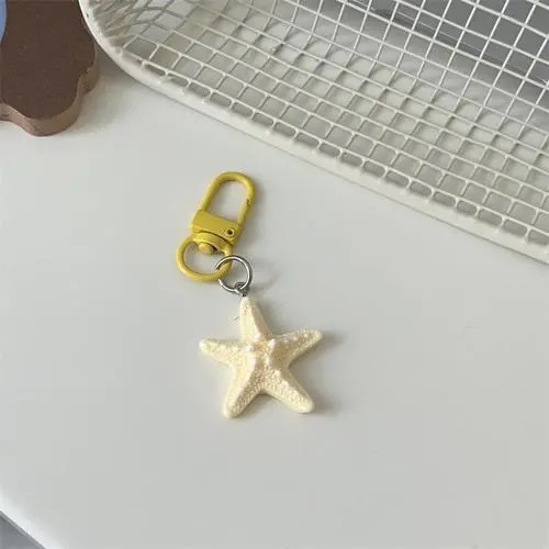 Nuevo lindo estereoscópico estrella de mar llavero de dibujos animados corazón de niña bolsos colgantes accesorios de regalo de pareja