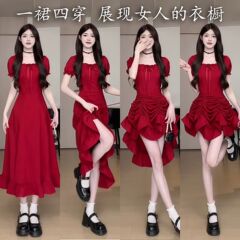 2025年アマゾンホットスタイル夏の気質ファッショナブルなハイエンドサスペンダー優しいスタイルのドレススカート女性のフレンチスタイル