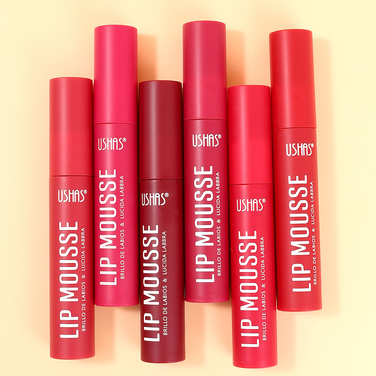 USHAS transfronterizo europeo y americano ahora mate de larga duración impermeable fino flash Amazon venta caliente esmalte de labios UC033A B