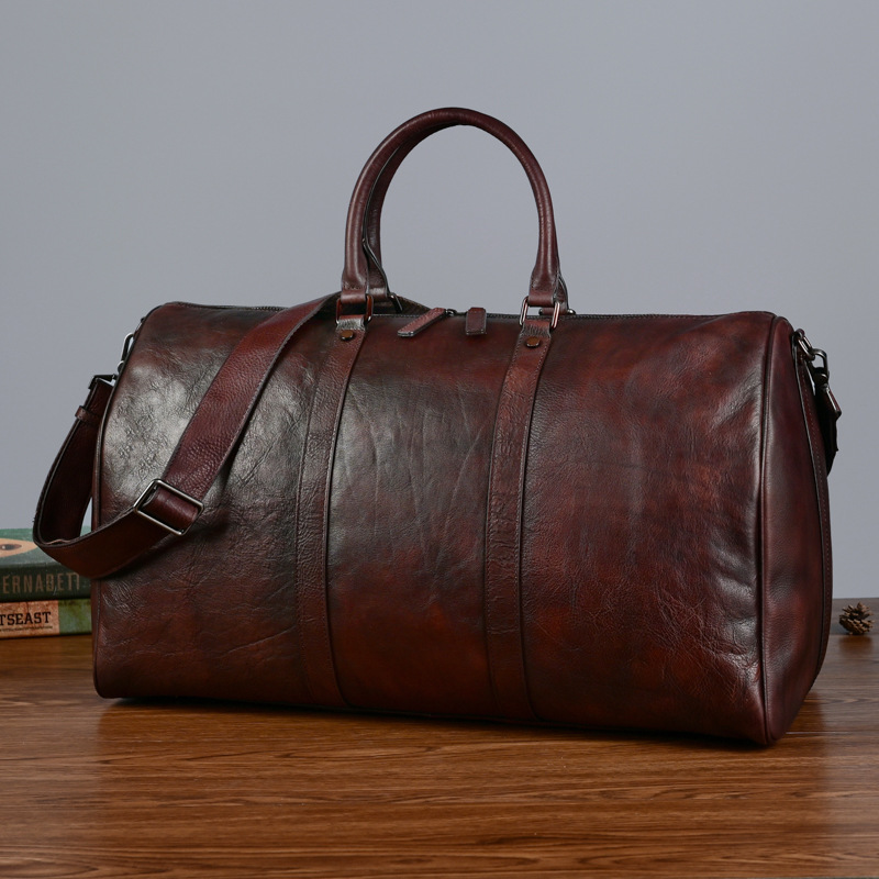 Casual leather brand travel bag