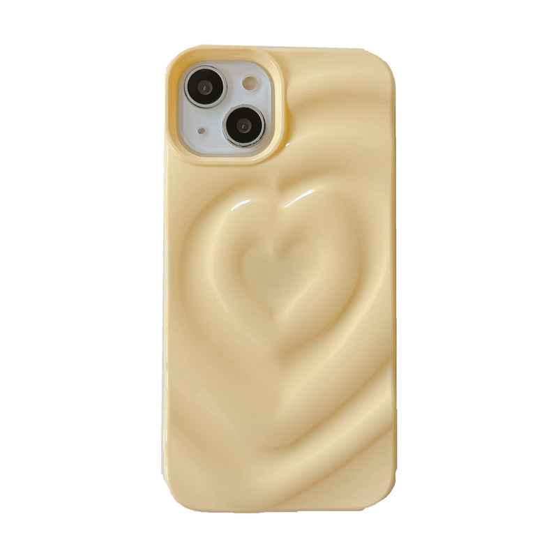 純色の立体愛はiphone15アップル16promax携帯ケースの新型14カップル13ソフトケースの女性を適用します。|undefined