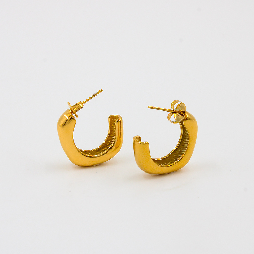 1 Pair Quantity Daily Occasion Retro Geometric Titanium Steel Ear Studs 1 Pair