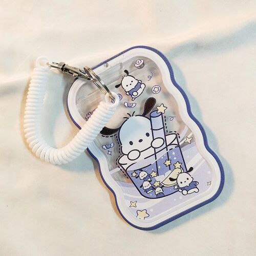 Ice Drink Paccha Dog Cartoon Student Slide Card Case Meal Card Bus Card ID Card Holder Access Card Campus