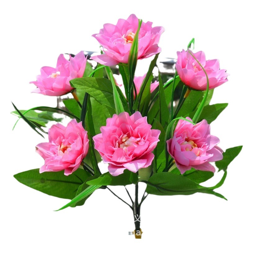 Flores artificiales, 7 tallos pequeños de peonía, decoraciones de mesa para interiores, decoraciones de jardín, ramos de flores pequeñas de tela de seda, decoraciones de boda