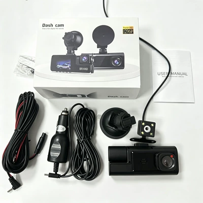 A22 Three-Lens Dash Cam for Front, Driving recorder - a22-three-recordings-front-of-the-car-inside-the-car-behind-the-car