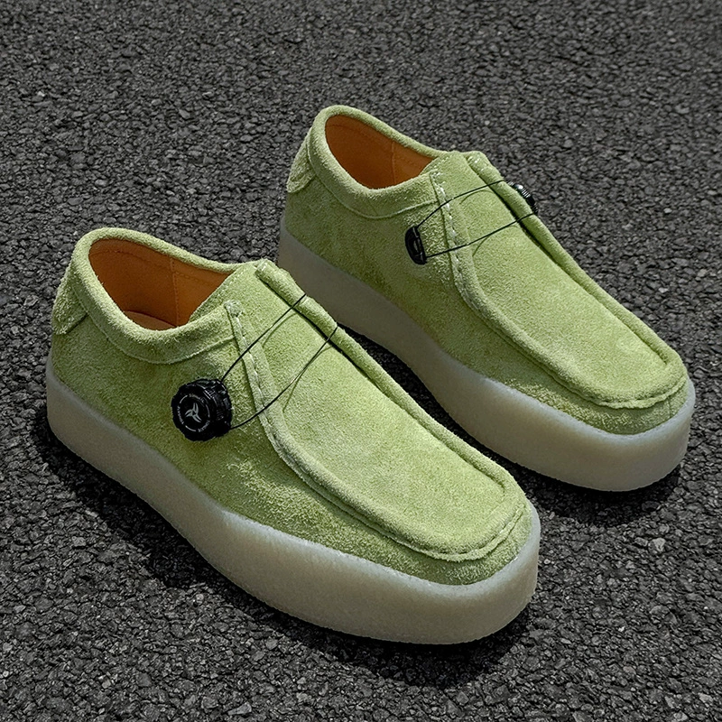 Модные туфли 2025 года в ретро стиле, удобные и стильные, с квадратным матовым носком, толстой подошвой и эффектом увеличения роста, модель 8709-J.