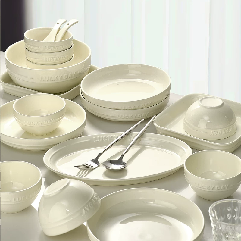 Керамическая чаша с ощущением кремаTableware, набор посуды 2025 года с подглазурной окраской чаши и палочки для дома, переносной набор