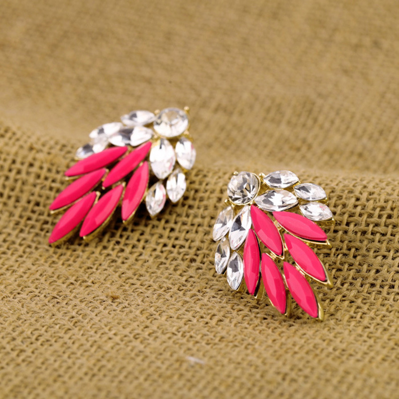 Fashion Vintage Color Flower Crystal Gem Earrings Wholesale Nihaojewelry display picture 1