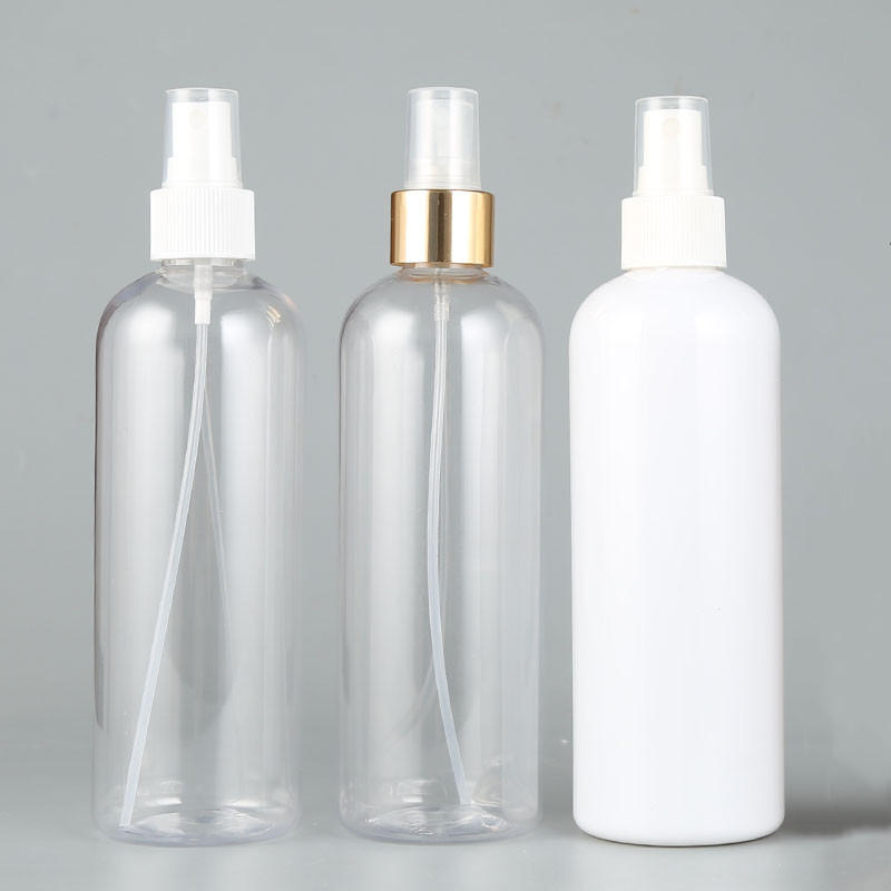白色300ml圆肩电化铝侧喷 喷雾瓶PET 卸妆水透明细雾香水喷壶