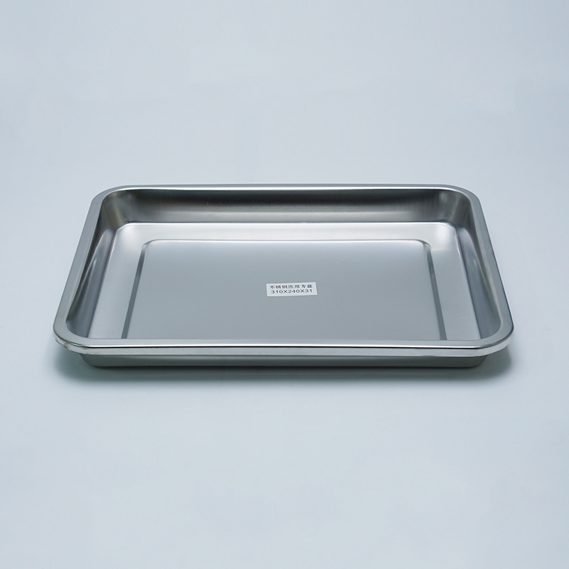 304 ステンレス鋼角皿、厚みのある大型食器角皿、抗ヨード消毒皿、ドレッシング交換皿、手術器具トレイ|undefined