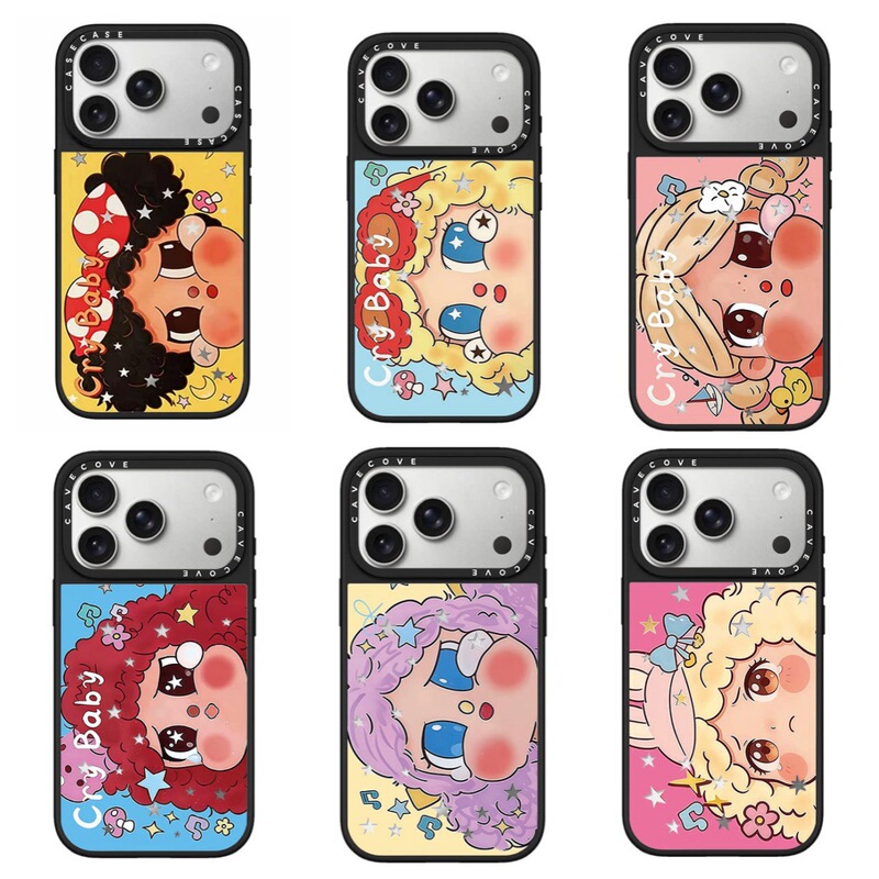 Magnetic MagSafe Horizontal Case with Big-Faced Crying Girl Design for iPhone 17 Pro, Mirror Case for Apple 15, 14 Magnetic MagSafe Horizontal Case with Big-Faced Crying Girl Design for iPhone 17 Pro, Mirror Case for Apple 15, 14