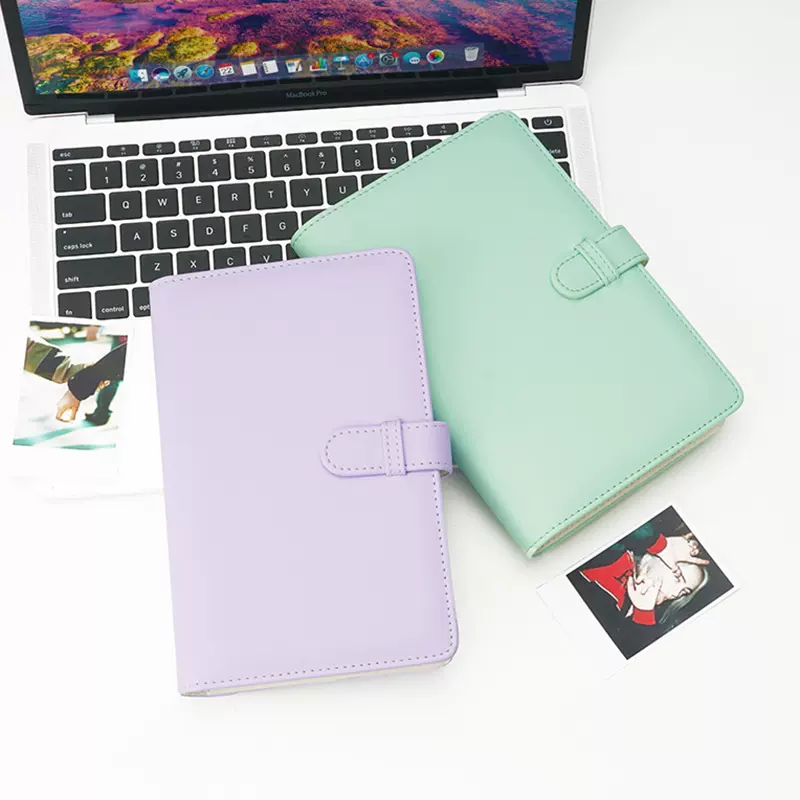 拍立得5寸64枚相册pu皮质收纳册ins追星爱豆二宫格小卡卡册批发