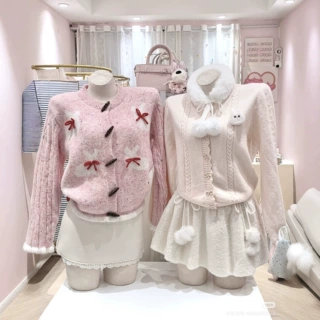 秋冬季新款韩版清新甜美羊绒毛衣十三行针织衫品牌女装批发货源