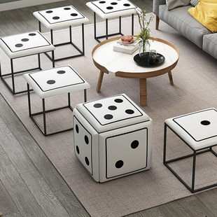 Dice Dice Rubik's Cube Stool Five -Cubs Small Unit Dofa Colle Living Room Save Space Combine Coffee Test Stools