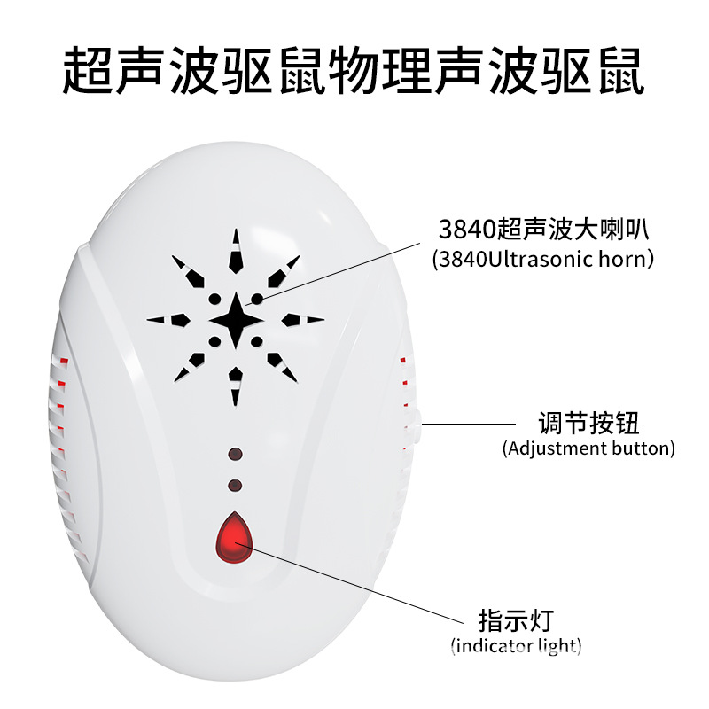 Nuevo electrónico ultrasónico ratón repelente de insectos repelente de alta potencia multi-función cucaracha repelente de Amazon al por mayor caliente