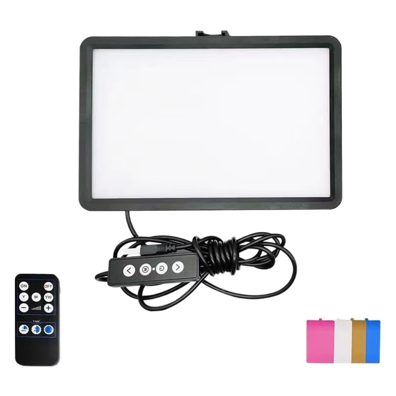 Luz de relleno de fotografía cuadrada pequeña de 6 pulgadas de 8 pulgadas puede agregar Luz de relleno en vivo de grabación de video de fotografía de película de cuatro colores