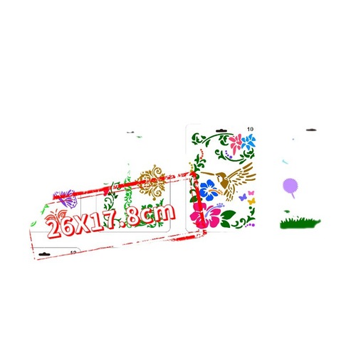 Cross-border new petal and flower theme painting template PET hollow print template Colorful wall painting graffiti painting model