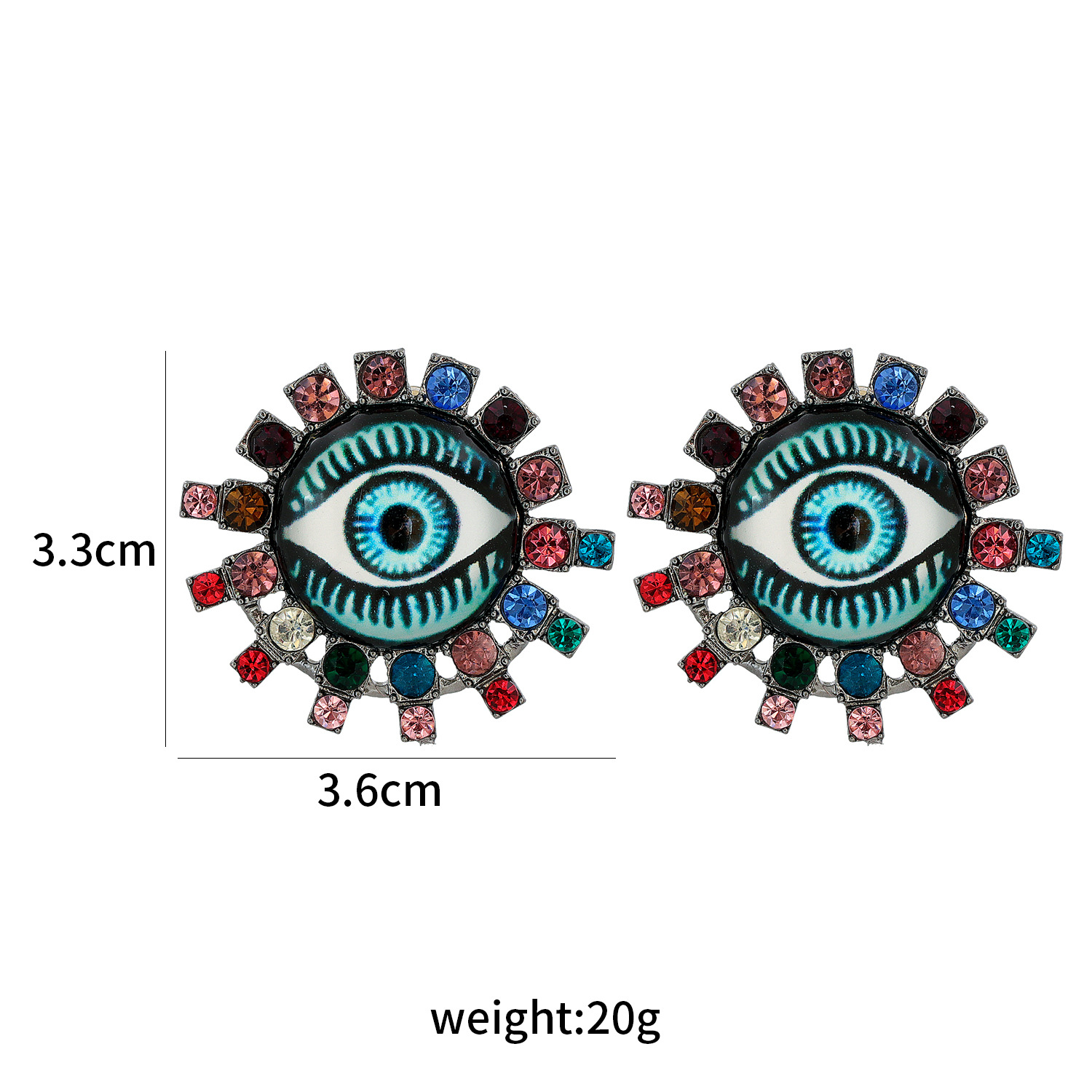 Retro Eye Shape Earrings display picture 1