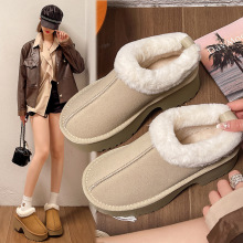 雪地靴女2025冬季新款欧美外贸时尚加绒加厚高跟短筒毛毛棉鞋批发