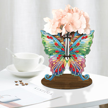 钻石画diy周边新品3D蝴蝶试管花瓶植物装饰画摆件跨境热销