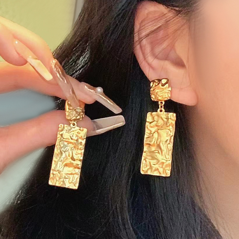 Earrings 1pc hip hop does not fade versatile men and women simple tide personality versatile titanium steel_voghion.com