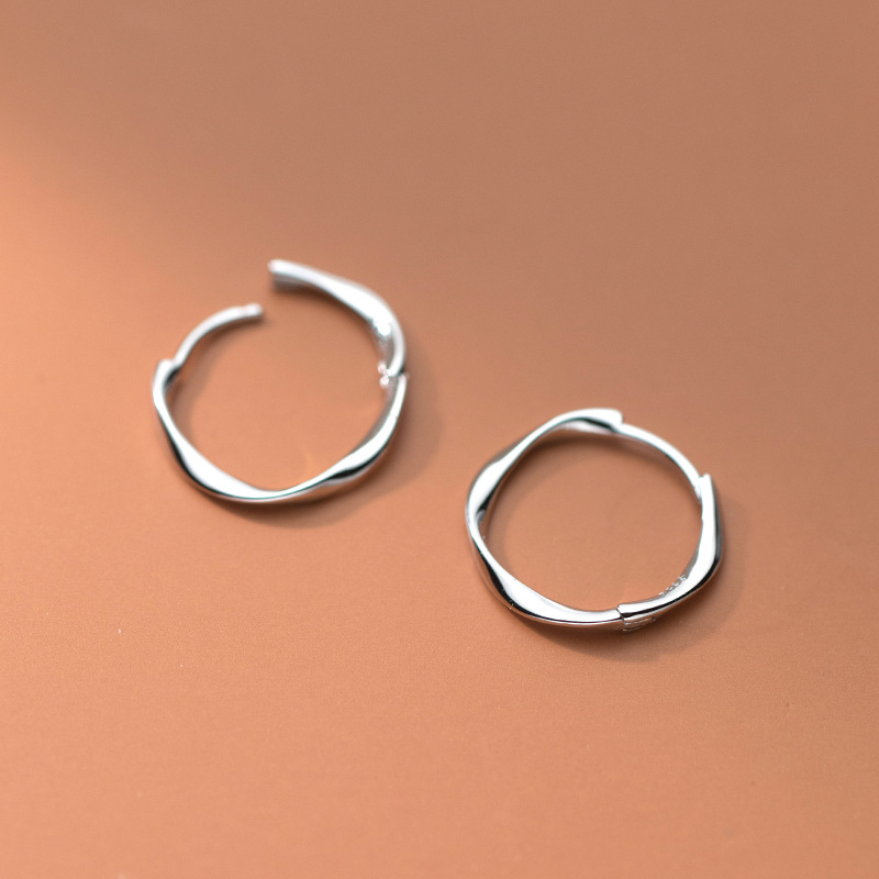 Eloch s925 plata coreana simple giratoria torsión perilla pequeña atmósfera fresca línea espiral perilla G9314