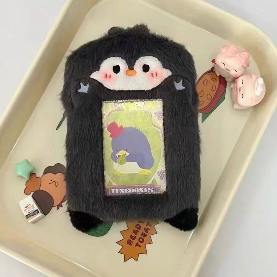 Ins coreano lindo chocolate de menta, ratas y ratas codiciosas, cubierta de tarjetas de peluche, estudiantes de 3 pulgadas, cubierta de almacenamiento de tarjetas pequeñas.