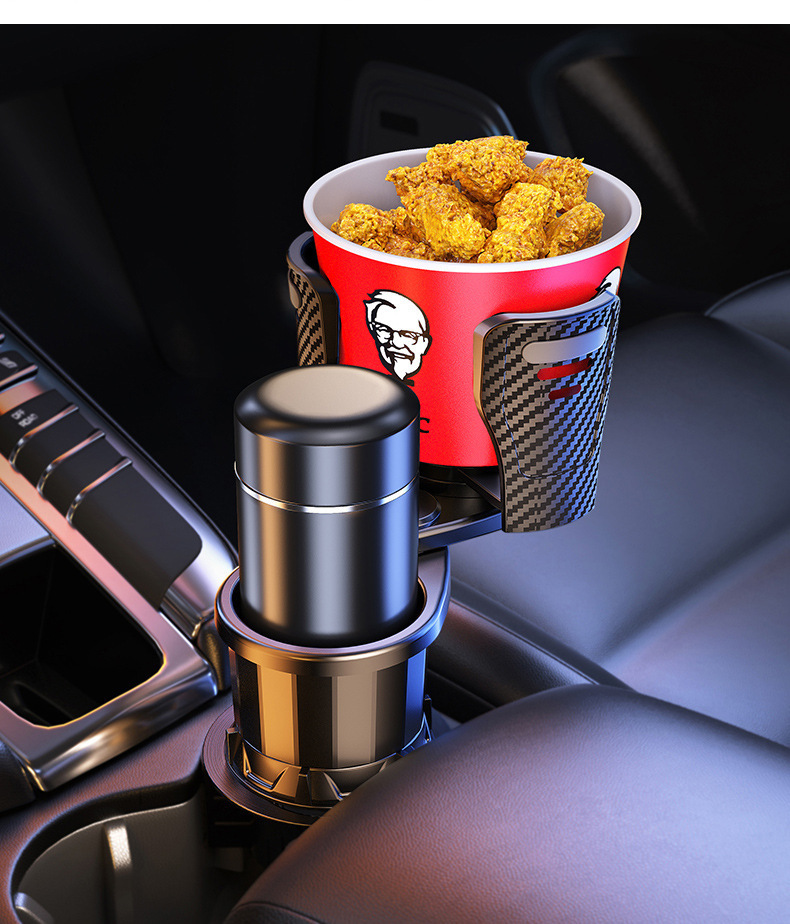 Cross-border car water cup holder multi-functional modified cup holder one minute two vacuum cup central control retractable car water cup holder