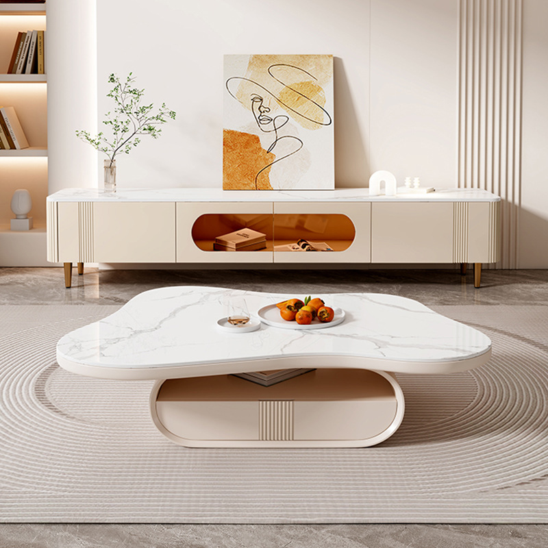 Luz estilo crema francés TV gabinete combinación nube mesa de café casa simple pequeño apartamento Estilo nórdico red muebles rojos