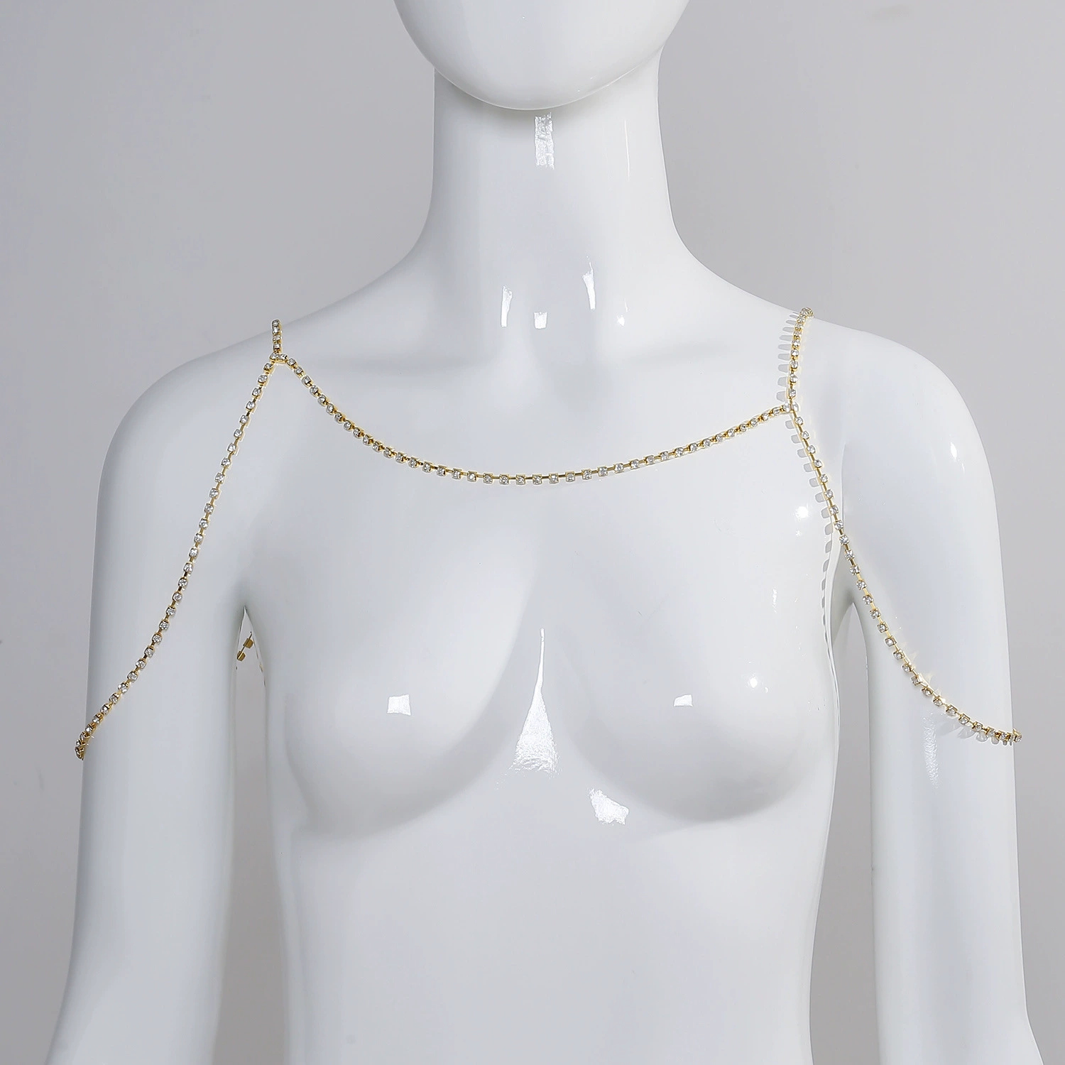 Fashionable universal accessory, chain, simple and elegant design, diamond encrusted