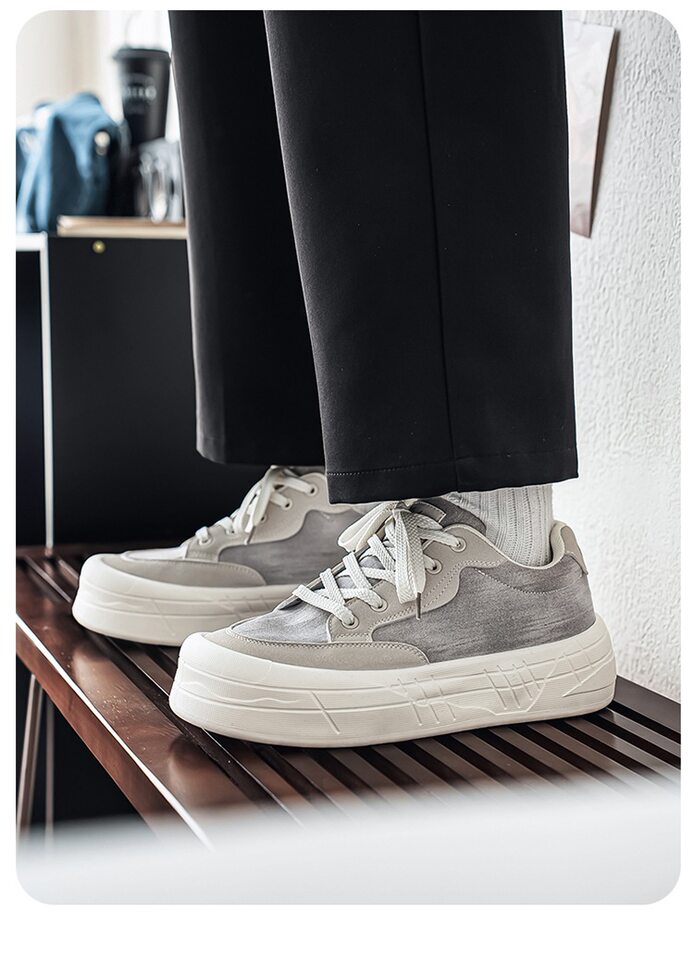 Giày sneaker nam cổ thấp đế dày tăng chiều cao, chống trượt, chống mài mòn, phong cách thể thao casual — AA 01m Hạnh nhân, AA 01m cà phê, AA 01m Đen chi tiết 7