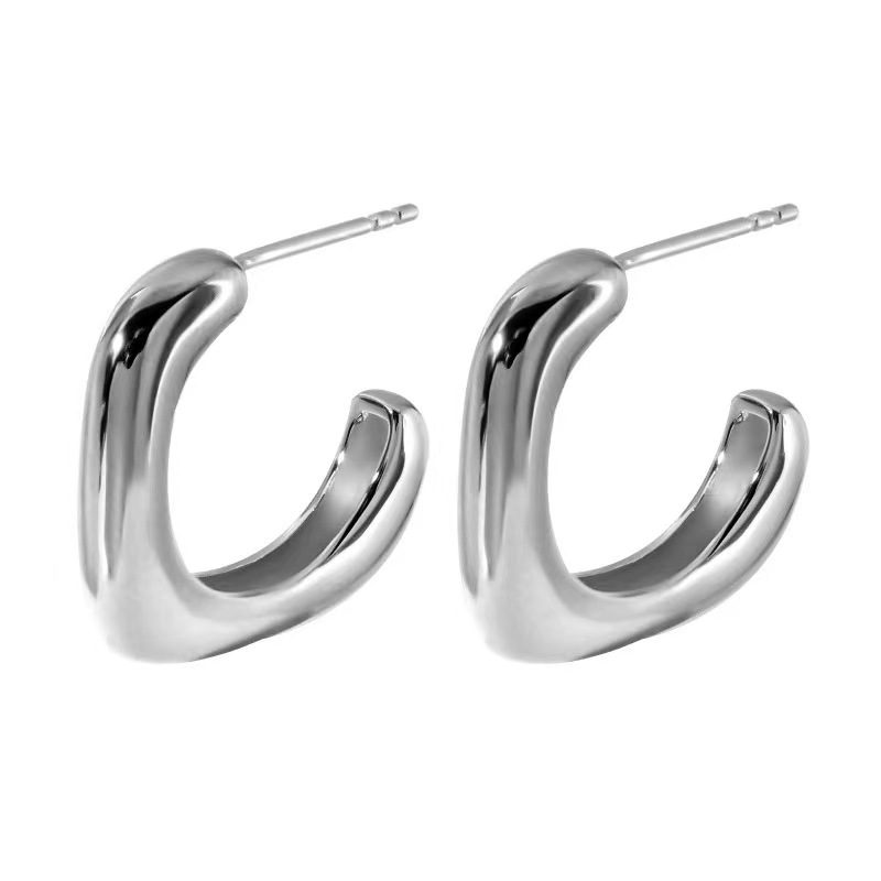 Nuevo estilo fresco sensación de aire fresco geometría gancho de metal pendientes de orejas para mujeres de nicho temperamento elegante pendientes de orejas image 5