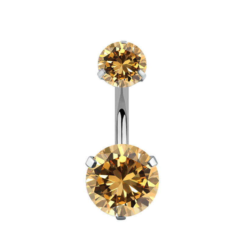 Piercing ombelico in acciaio inossidabile 316l con zircone_voghion.com