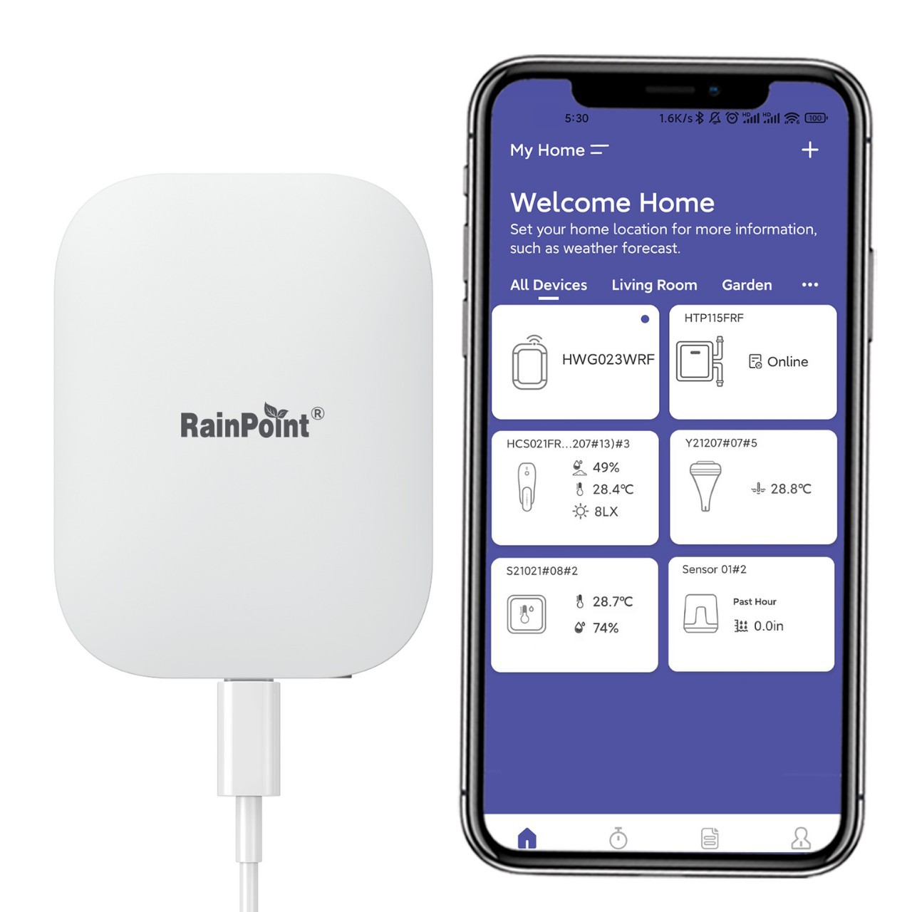 rainpont 网关 链接手机APP 集中器 可链接39设备 花园设置小管家