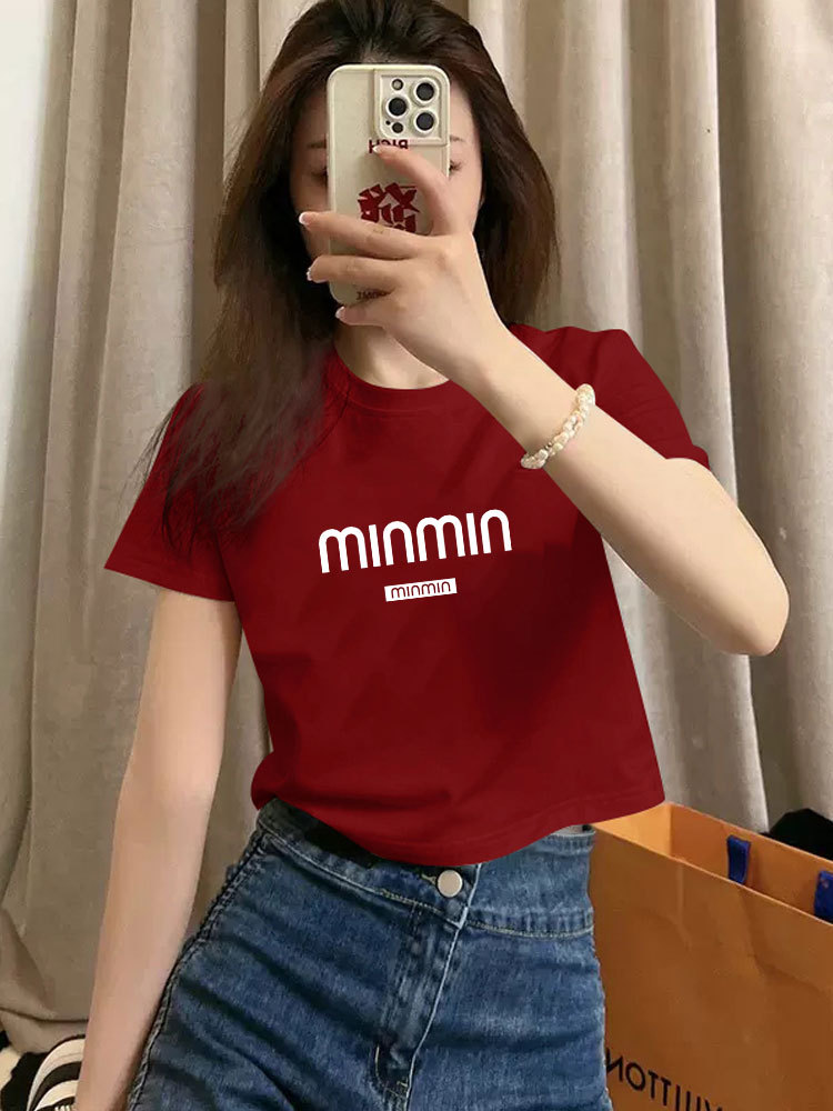 Summer short brand short sleeve T-shirt for leisure with a round…
