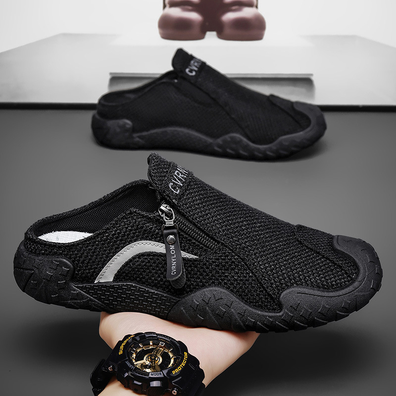 Zapatos para hombres verano 2026 nuevo estilo anti-deslizante transpirable para hombres medio-remolque de moda versátil zapatos de skate de lona de un pie