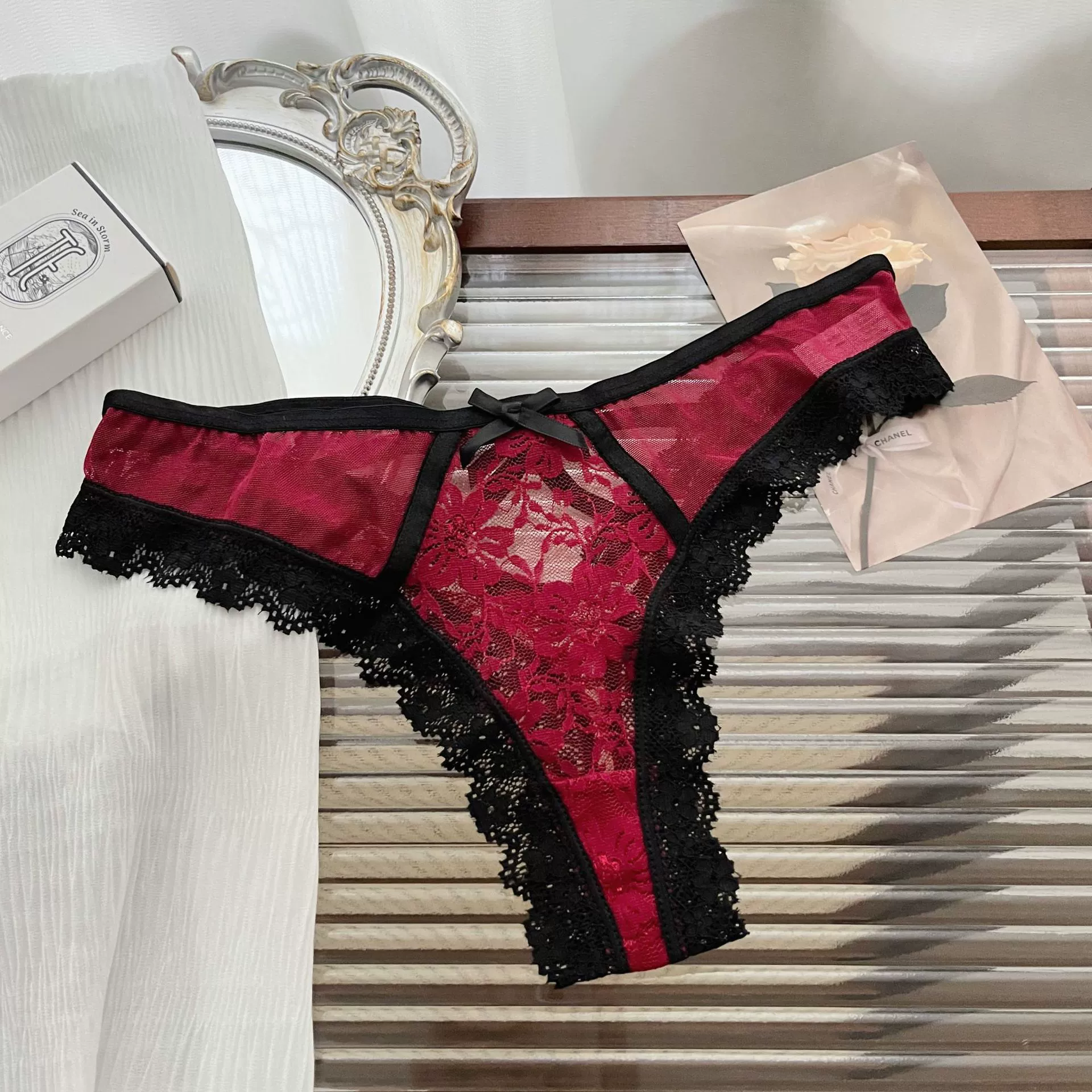 Сексуальные трусики из кружевa, микротретий сетчатка, one size (80–115 кг)