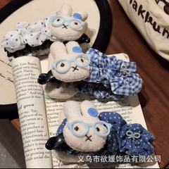 蓝色系米菲兔眼镜波点香蕉夹珠珠小蝴蝶结可爱盘发百搭发饰发夹