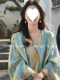2026春秋新中式国风重工浮光锦外套女高级感轻奢宽松显瘦长袖上衣