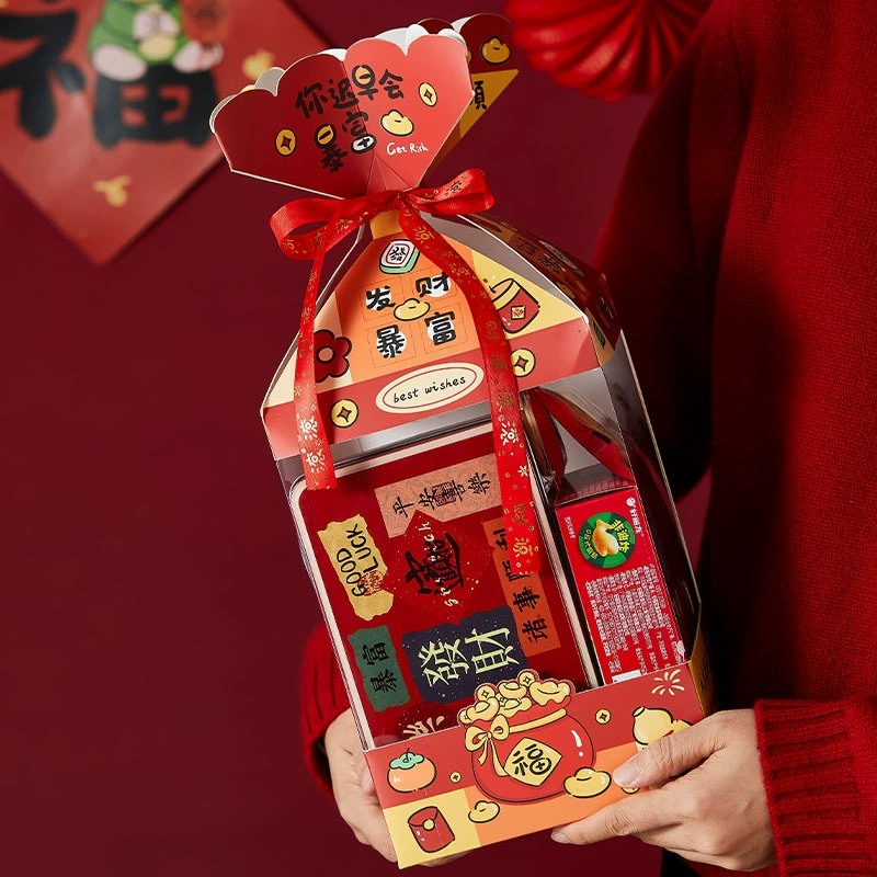 Новогодняя новогодняя подарочная сеть красная взрывная коробка для девочек