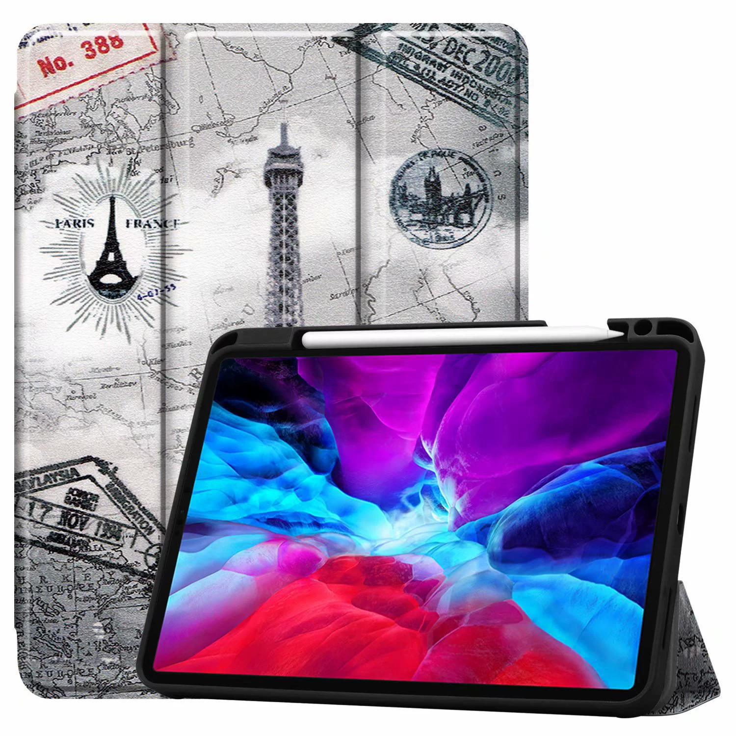 Подходящий для ipad pro11/12.9 дюймов TPU кожаный чехол с отделением для стилуса и чехол для iPad 10.2 дюймов Custer защитный