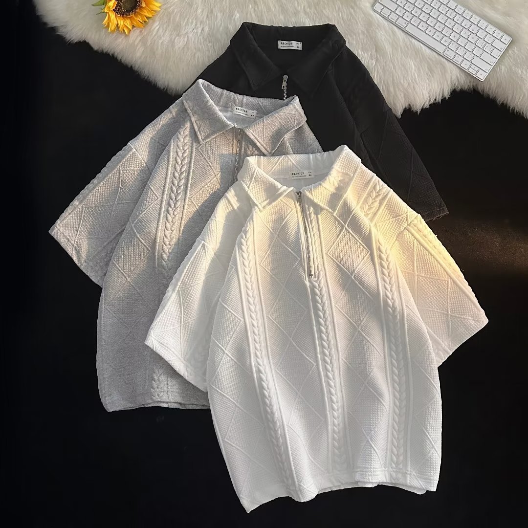 2023 estilo de verano de Hong Kong estilo coreano traje deportivo niños sueltos camiseta estudiante de manga corta simple pantalones recortados de alto sentido