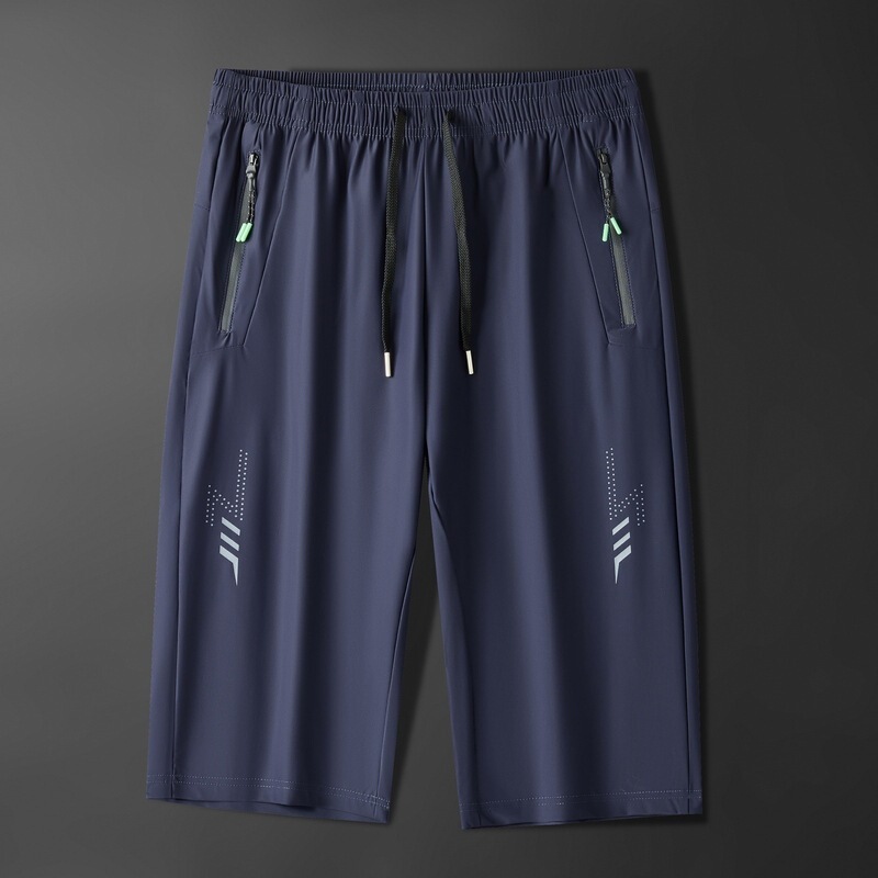 Nylon Ice Silk Summer Shorts Men's Capri Pants Trendy Loose Casual Sports Capri Beach Pants Big Pants Grey Nylon Ice Silk Summer Shorts Men's Capri Pants Trendy Loose Casual Sports Capri Beach Pants Big Pants Grey