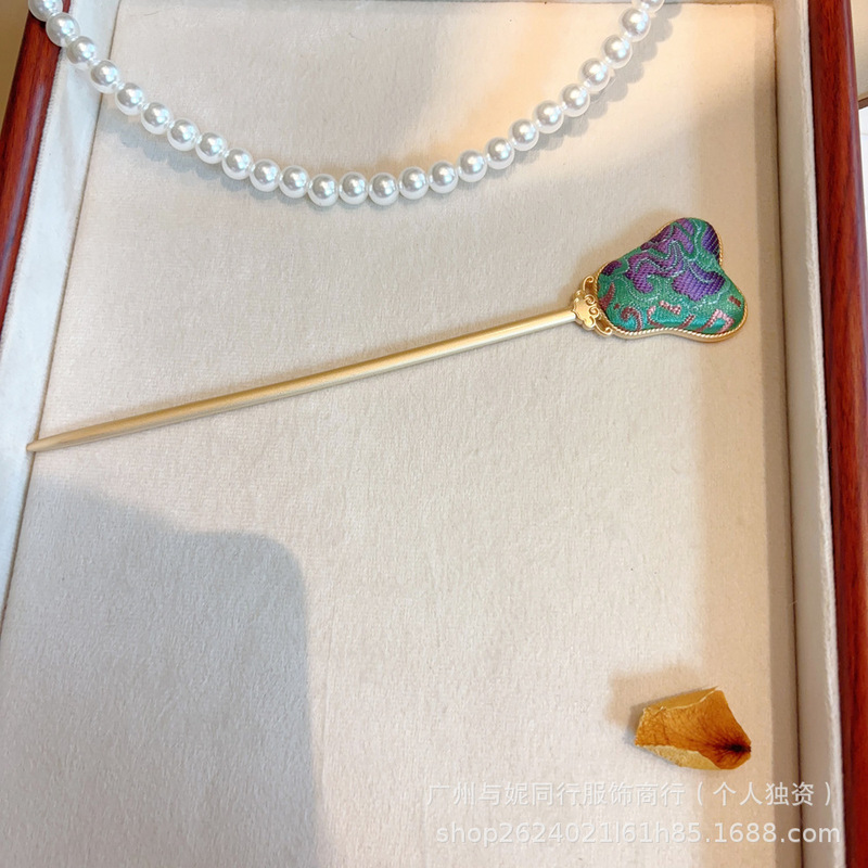 [完成品] 純粋な手作りのシルク宋錦手作りの新しい中国風のレトロな頭飾りヘアピンブローチペンダントネックレスペンダント|undefined