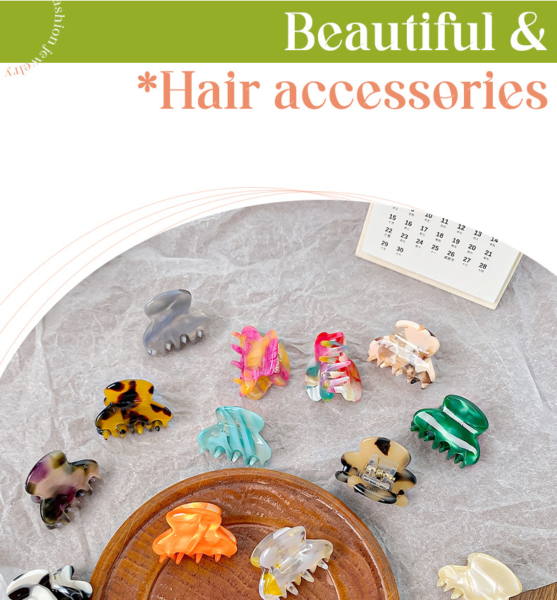 9g Weight Women's IG Style Marble Acetic Acid Sheets Hair Claws